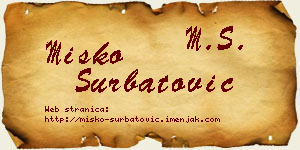 Miško Šurbatović vizit kartica